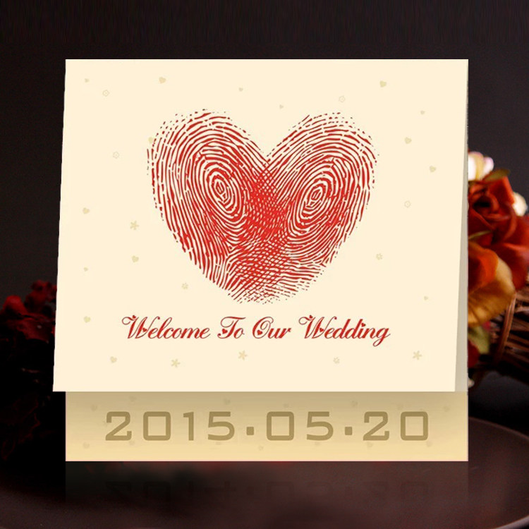 YesIDo 指纹结婚请帖定制个性创意2021欧式照片请柬中式婚礼喜帖
