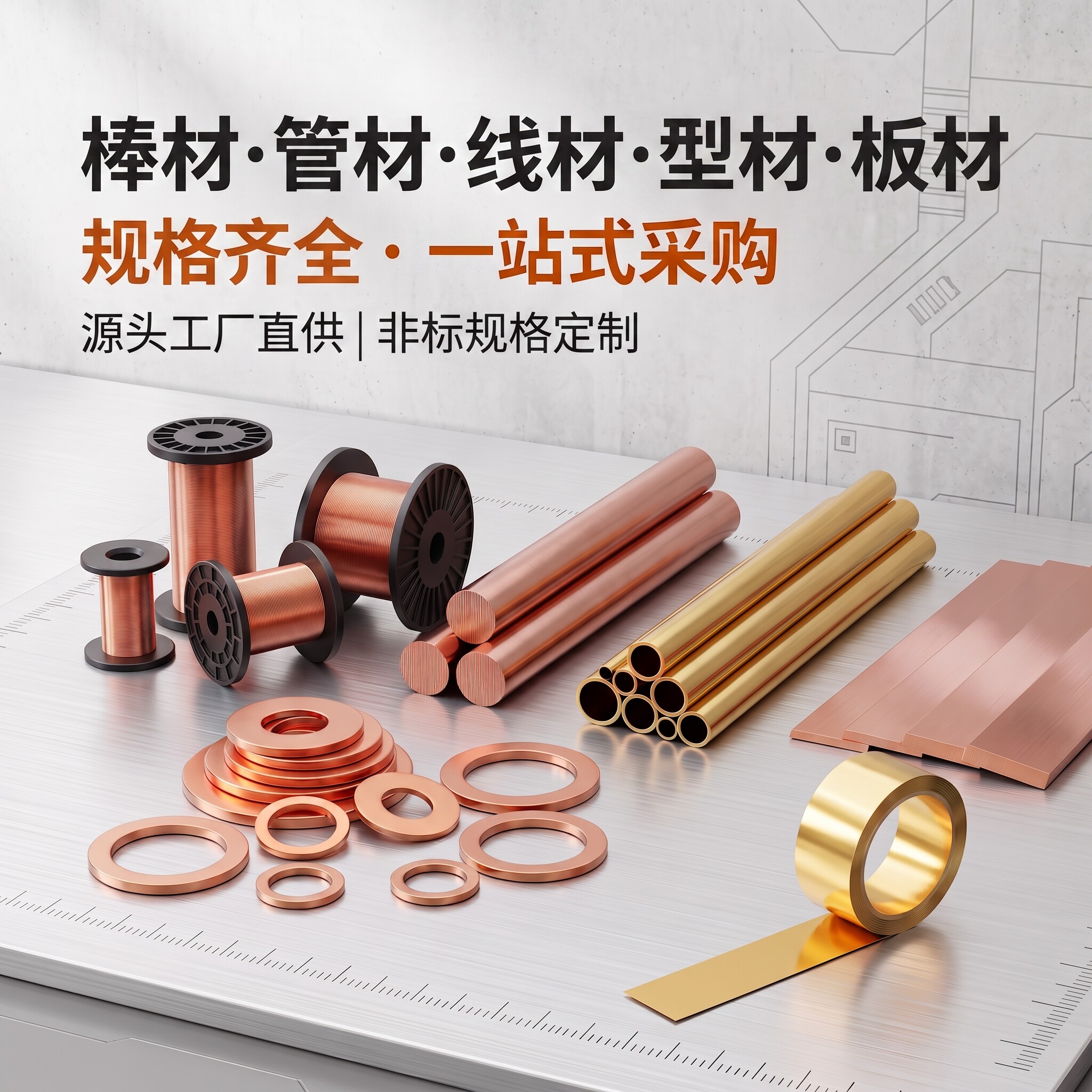紫铜/黄铜 铜板/铜丝/铜排/铜棒/铜管/铜带  非标定制 量大专拍