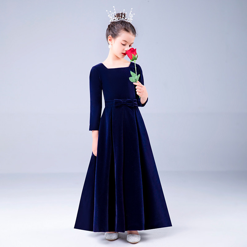 秋冬丝绒长款长袖儿童女童学校合唱演出礼服钢琴乐器演奏服公主裙,童装/婴儿装/亲子装,儿童礼服,淘宝优惠券,粉丝福利购,淘宝优惠卷