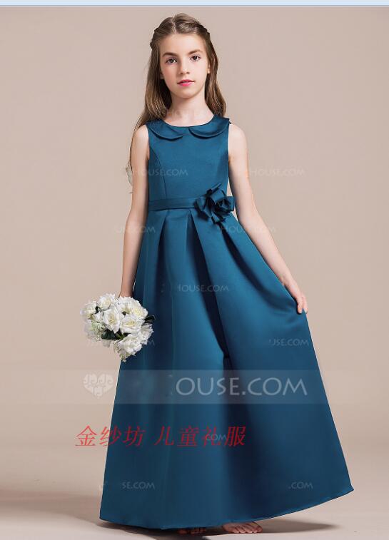 六一黑色儿童礼服大童钢琴演出服公主裙裙女童长款大提琴演奏服