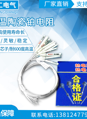缙云WZP-PT100 陶瓷铂电阻 高温陶瓷铂电阻 耐温600度 PT100芯子