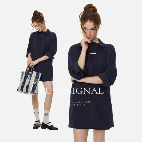 TurnSignal假两件长袖T恤女