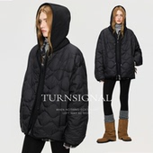 TurnSignal假两件轻薄羽绒服女秋冬2026新款 连帽宽松保暖羽绒外套