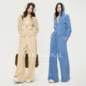 短款 外套长裤 套装 TurnSignal时尚 女秋冬连帽开衫 休闲运动两件套