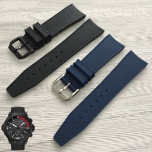 适用IWC万国天然硅胶橡胶表带硅胶表带海洋时计IW323101配件22mm