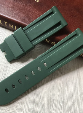 代用替换沛纳海手表带黑色灰色PAM441/359/312/616橡胶带针扣24mm