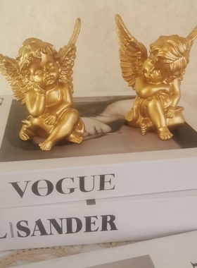 欧式金色天使白色天使床头卧室摆件装饰品礼物拍摄道具桌面摆台