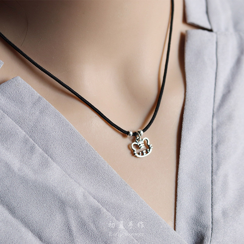 s925纯银十二生肖项链本命鼠牛虎兔龙蛇马羊猴鸡狗猪男女款锁骨链