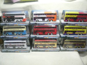 正版香港Sun Hing Toys交通工具双层巴士BUS合金巴士 回力车 玩具