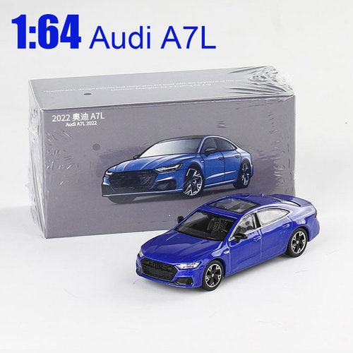 1/64 JKM奥迪 audi A7L A8L合金汽车模型 后视镜仿真收藏摆件玩具