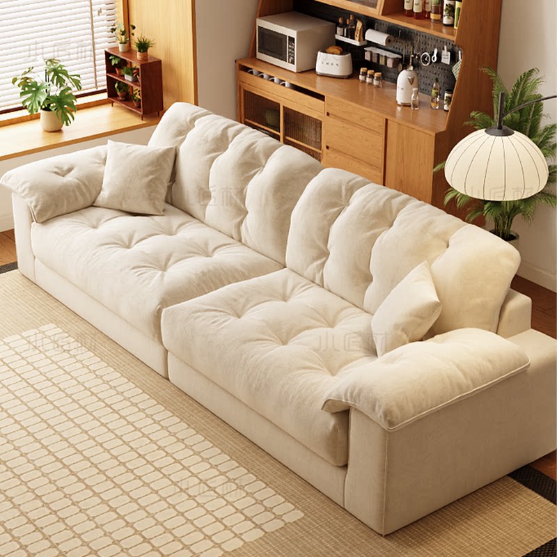 奶油风布艺沙发客厅2025新款家用