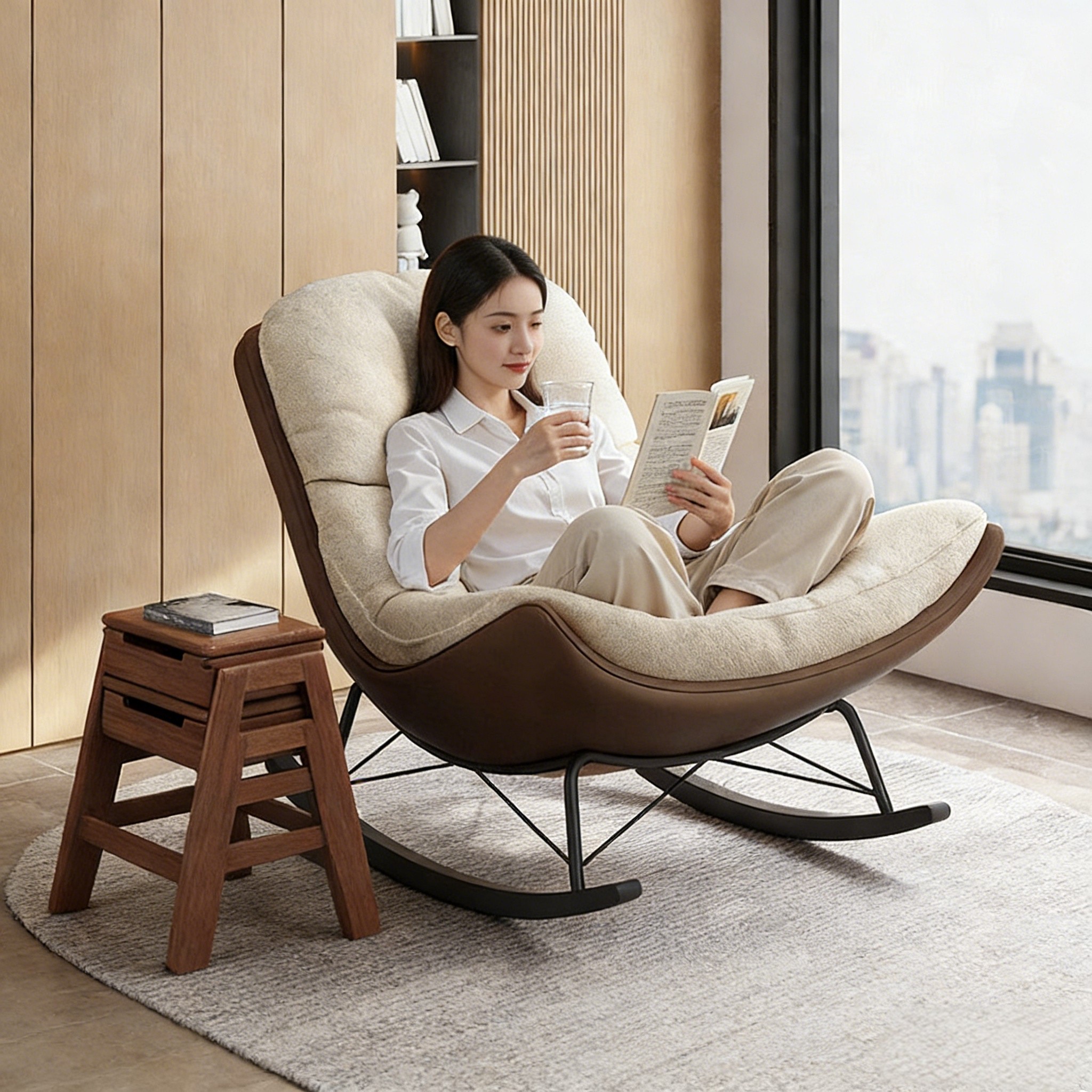 摇摇椅懒人沙发躺椅阳台休闲沙发椅家用单人沙发成人单人椅可睡觉,住宅家具,摇椅,淘宝优惠券,粉丝福利购,淘宝优惠卷