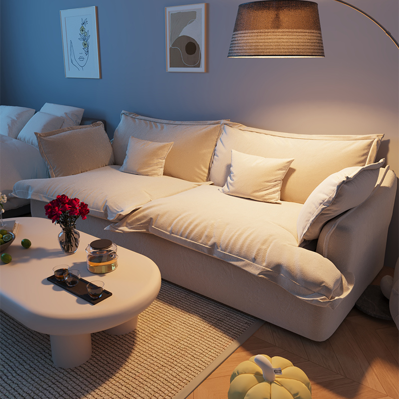 花瓣云朵布艺沙发客厅小户型