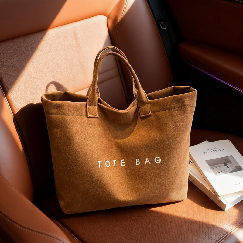 大容量麂皮绒手提包女2025秋冬新款小众休闲百搭手拎包通勤托特包