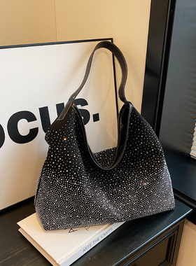 大容量网红春夏时尚亮钻闪钻单肩手提腋下包包2026新款复古托特包
