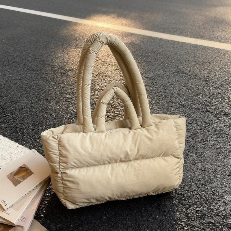 棉服包包女2026春夏新款大容量早八通勤托特包羽绒格子单肩手提包,箱包皮具/热销女包/男包,通用款女包,淘宝优惠券,粉丝福利购,淘宝优惠卷