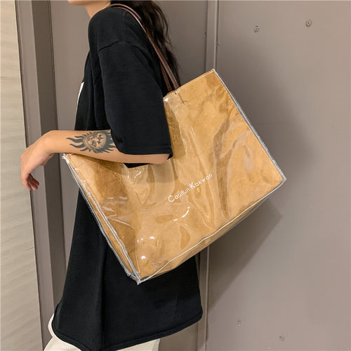 托特包单肩大容量日韩杜邦纸透明