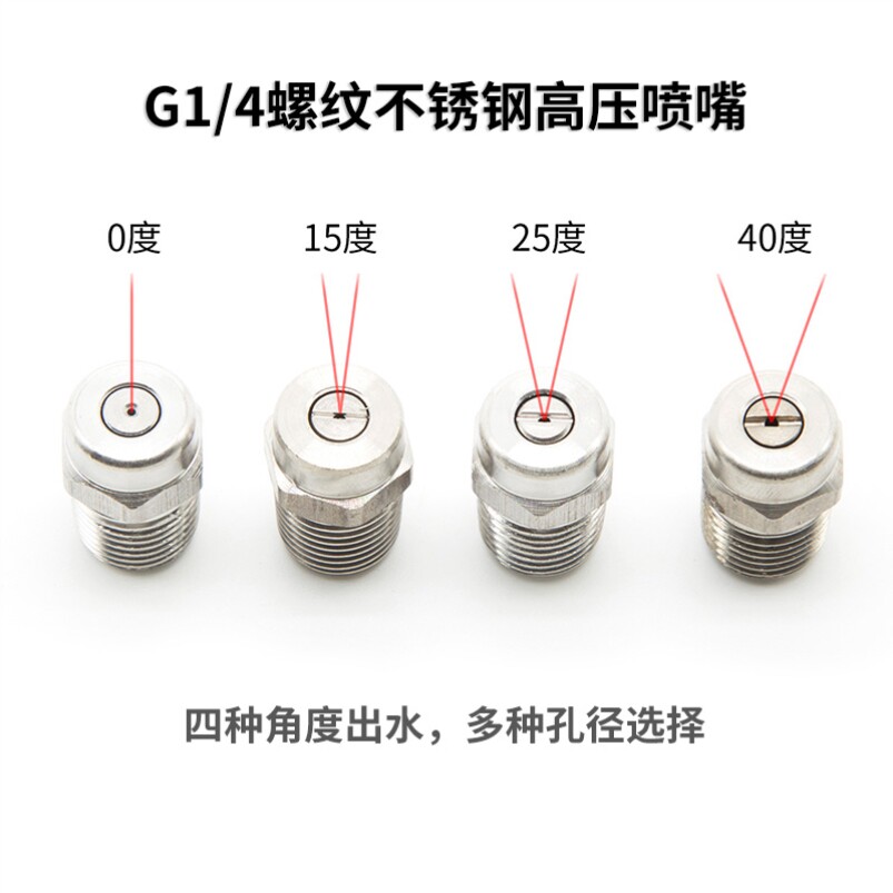 喷嘴清洗环卫车扫地机加湿冷却2分外丝1/4螺纹不锈钢扇形高压喷头