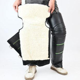 护膝电动车专用御寒冬季骑行摩托车护膝真皮羊毛防风保暖男女骑车