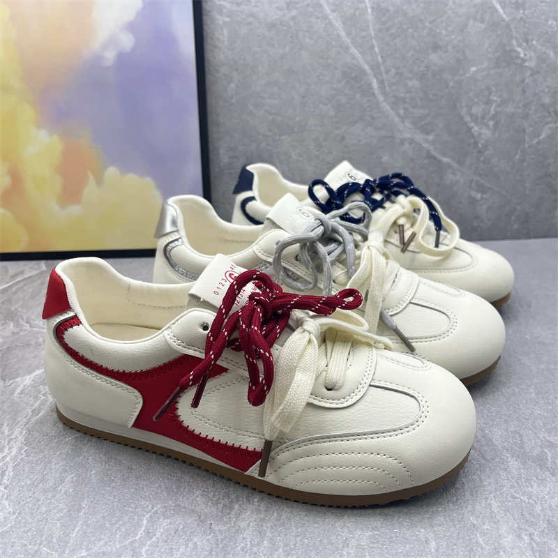 2026春季时尚复古拼色德训鞋女平底系带百搭轻便软底休闲运动女鞋,女鞋,时尚休闲鞋,淘宝优惠券,粉丝福利购,淘宝优惠卷