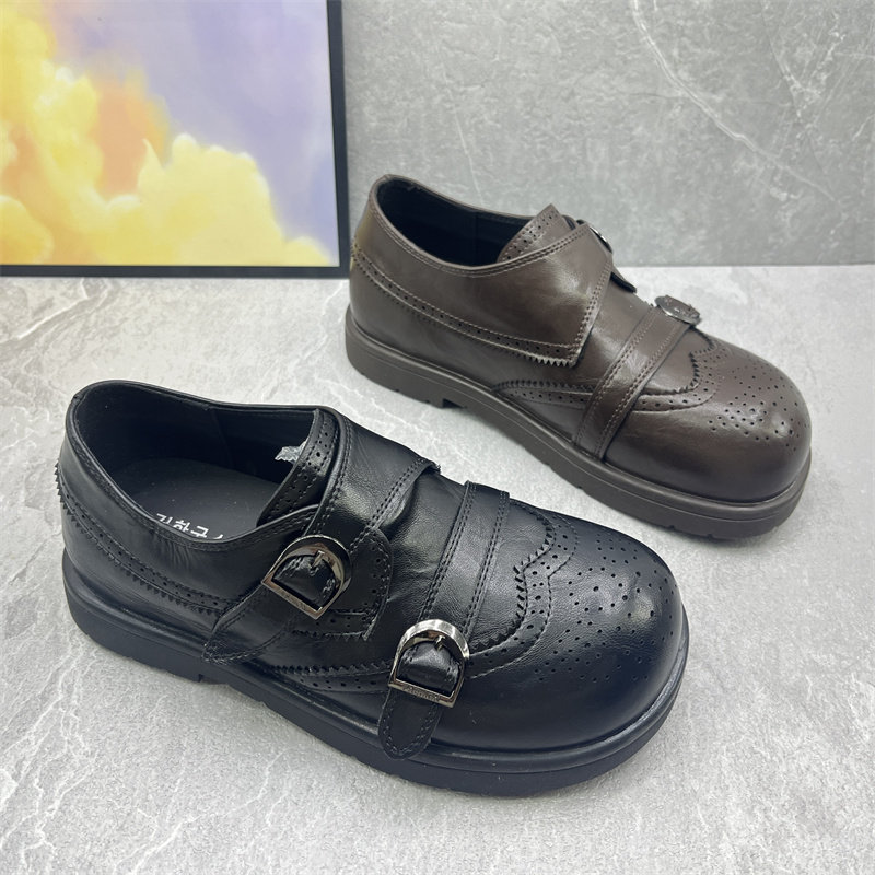 2026春季英伦风布洛克深口单鞋女圆头低跟套脚时尚学院风女单皮鞋,女鞋,深口单鞋,淘宝优惠券,粉丝福利购,淘宝优惠卷