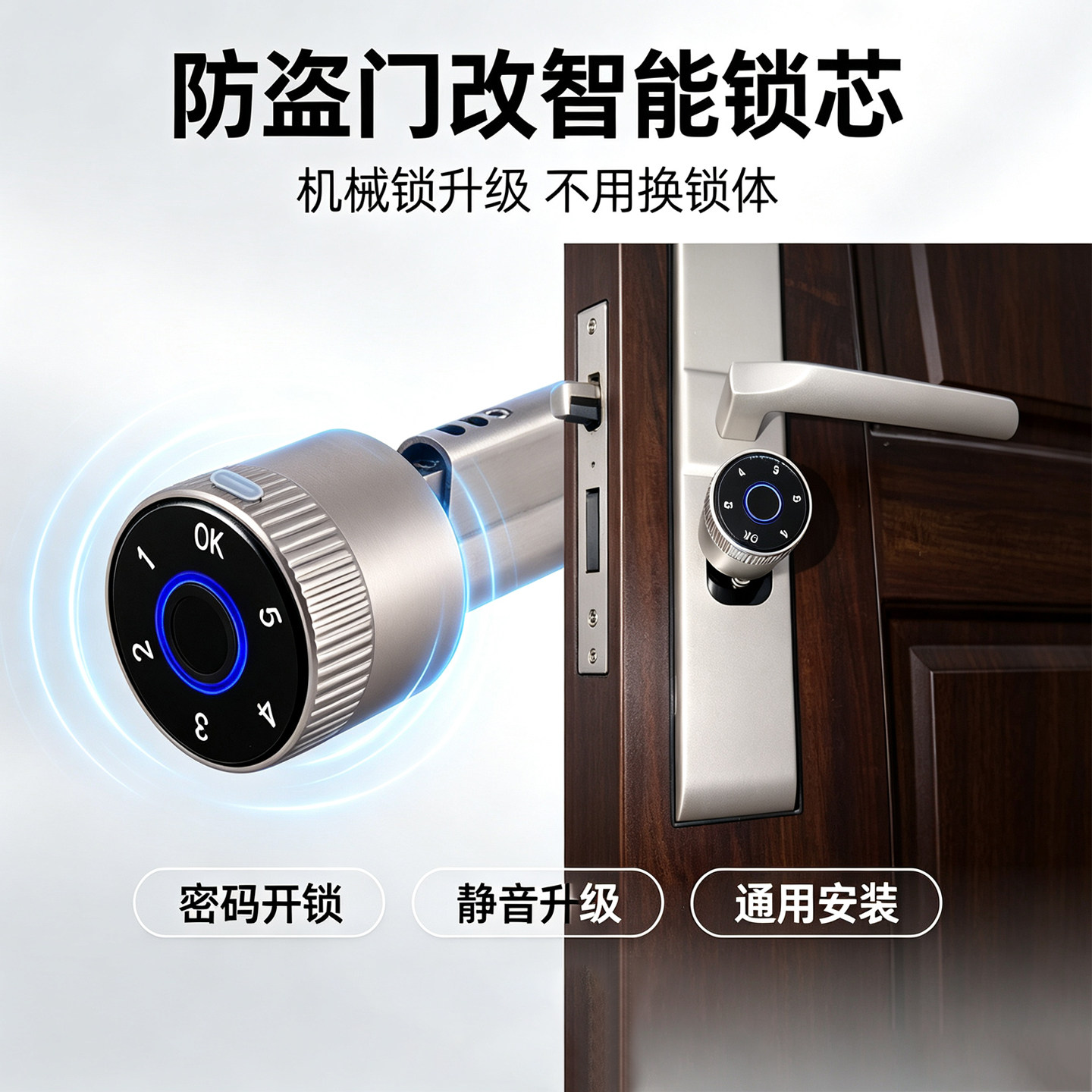 金喜多防盗门智能指纹密码锁图片