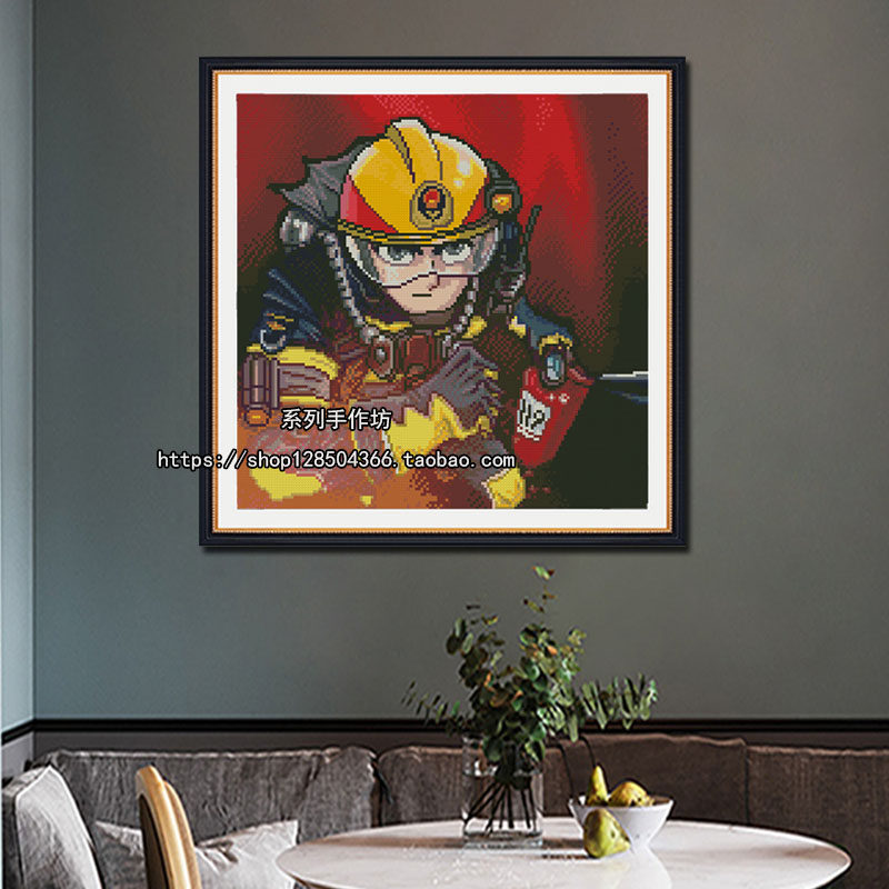 烈火焰卡通动漫消防员十字绣钻石画简单自己手工挂画送男友送朋友