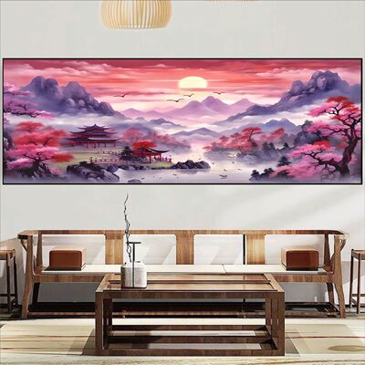 十字绣紫气东来山川版