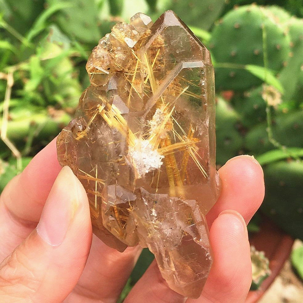 天然发晶水晶原矿 钛晶花矿物原石标本小摆件 招财镇宝半宝石