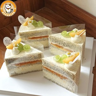 10寸三角蛋糕围边切块慕斯千层夹边切件蛋糕卷底托分隔片透明