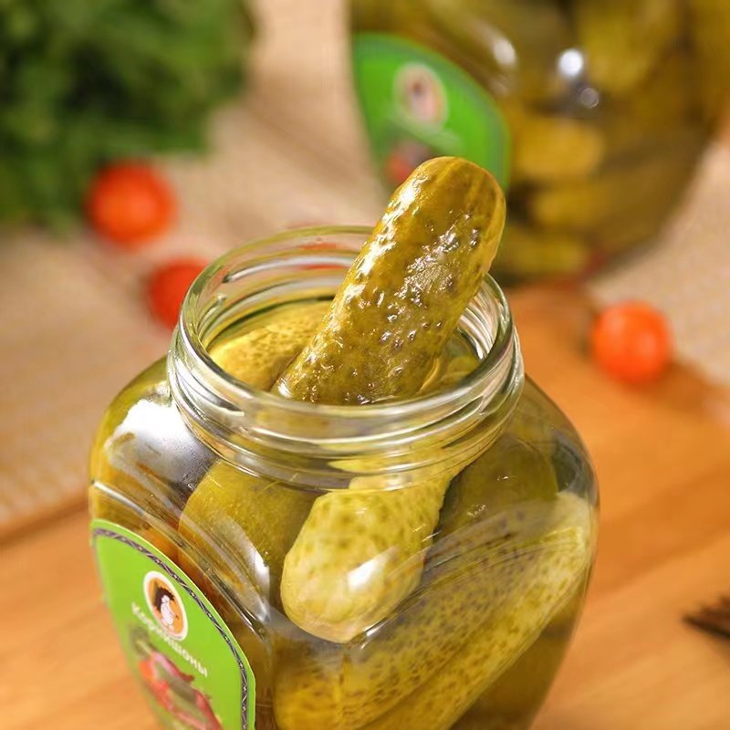 俄罗斯正品刺猬牌酸黄瓜瓶装500克伏特加下酒菜 烤肉下饭泡菜满包