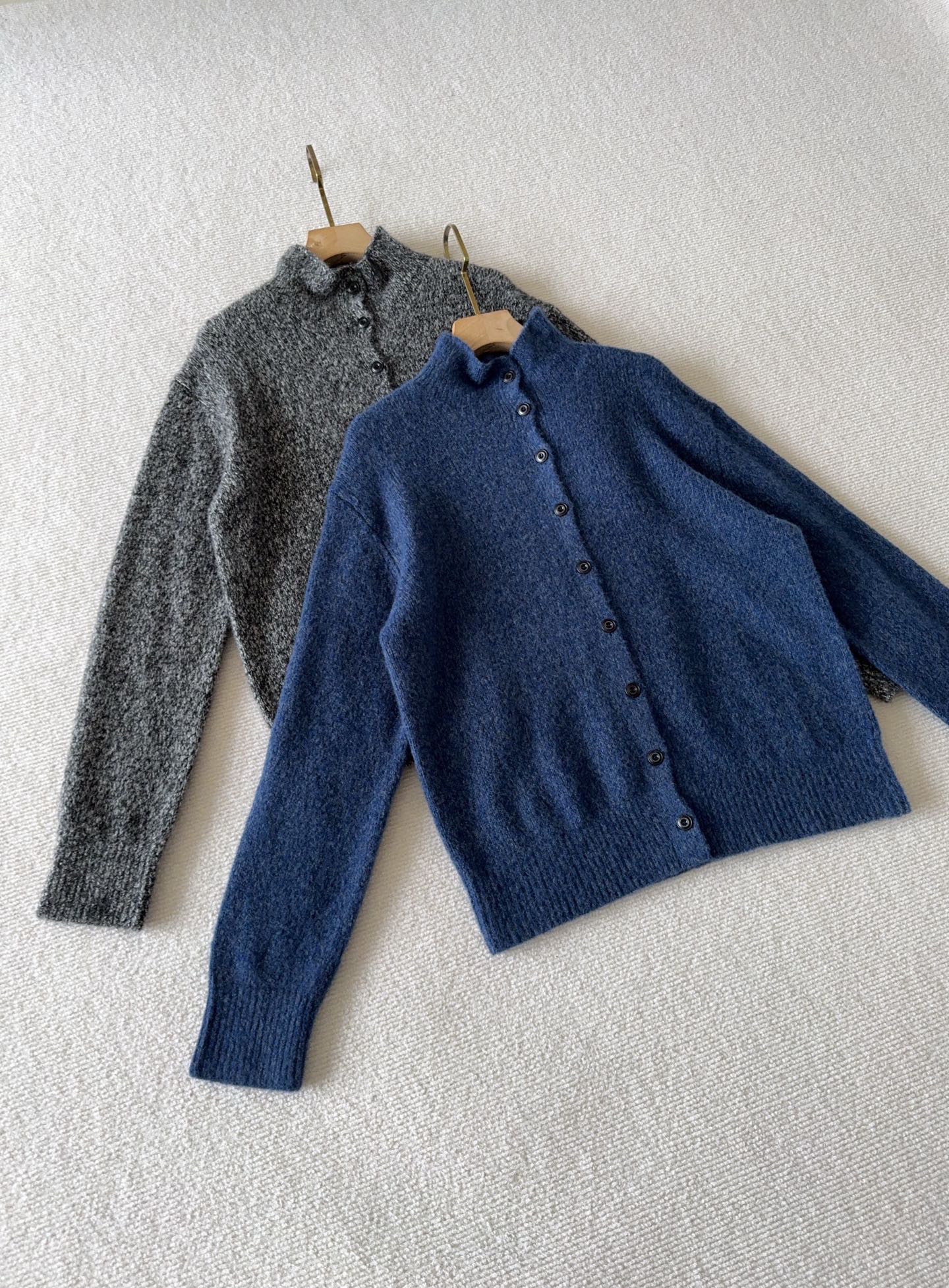 2025冬季新款女士半高领女重磅夹花山羊绒真丝宽松高领单排扣开衫,女装/女士精品,毛针织衫,淘宝优惠券,粉丝福利购,淘宝优惠卷