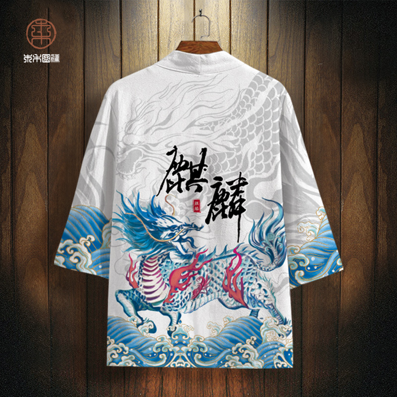 木禾图腾五分袖中国风