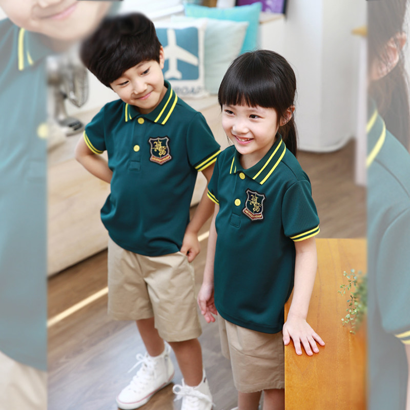儿童校服2018夏季纯棉男女童幼儿园园服英伦风中大童小学班服定制