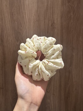 【三件19.9】Doki自制hm风碎花纯棉纱布发圈手作印花大肠发圈