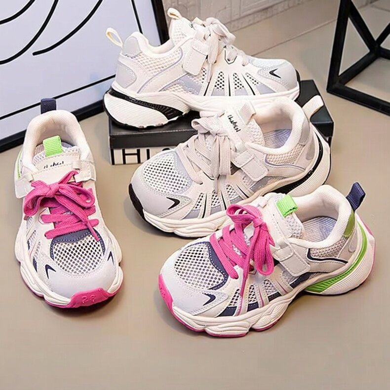 儿童网面运动鞋2026新款春夏季男童老爹鞋女童休闲跑步鞋百搭轻便