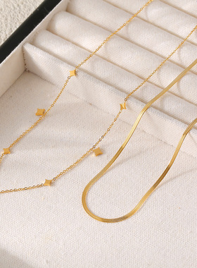 满天星锁骨链精致双层叠戴项链