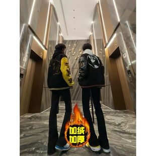 男潮流休闲ins微喇牛仔裤 高街国潮黑色弯刀裤 百搭长裤 新款 子夏季