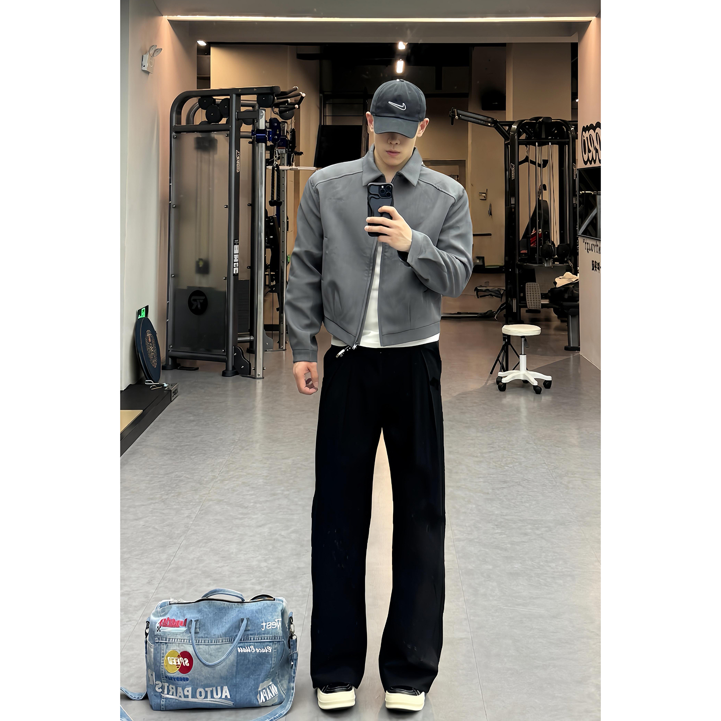 春秋季高级感cleanfit短款垫肩西装外套男韩版上衣轻熟风行政夹克