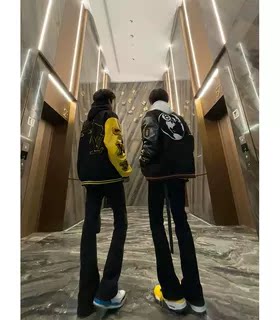 高街国潮黑色弯刀裤子夏季新款百搭长裤男潮流休闲ins微喇牛仔裤