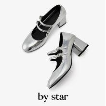 【星叔手制】carel玛丽珍鞋Alice女法式复古粗跟单鞋红色高跟鞋