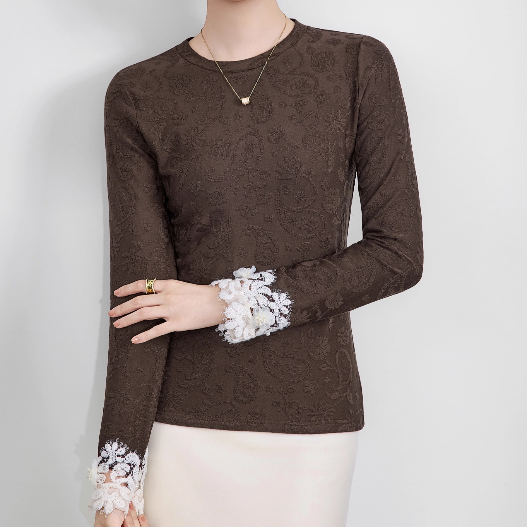 秋冬新中式圆领修身内搭打底衫