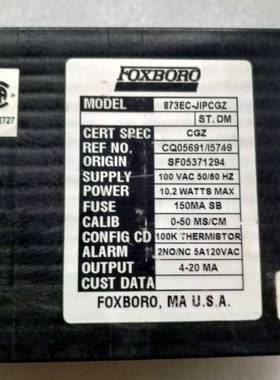 原装正品FOXBORO 873EC-JIPCGZ 现货功能包好品质现货