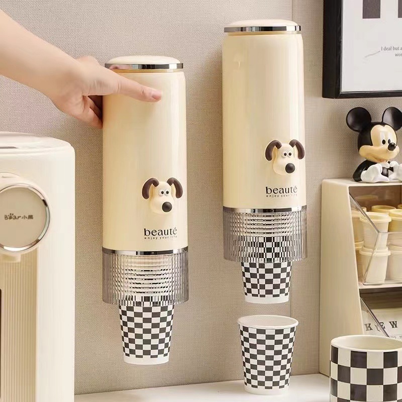 一次性纸杯架壁挂式取杯器收纳架