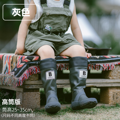 亲子档日式儿童雨鞋野鸟协会日标高筒雨靴橡胶防滑防水靴男女同款 — 3