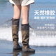 女户外防滑徒步钓鱼露营时尚 2025新款 防水高筒雨靴天然橡胶鞋 网红