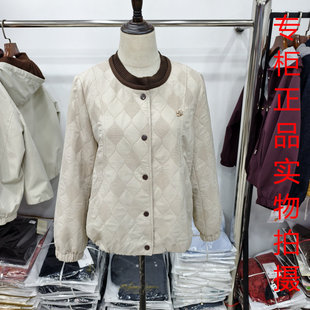 上衣2026 菱格纹短外套女圆领纽扣显瘦百搭妈妈装 艾玫妮26A 05时尚