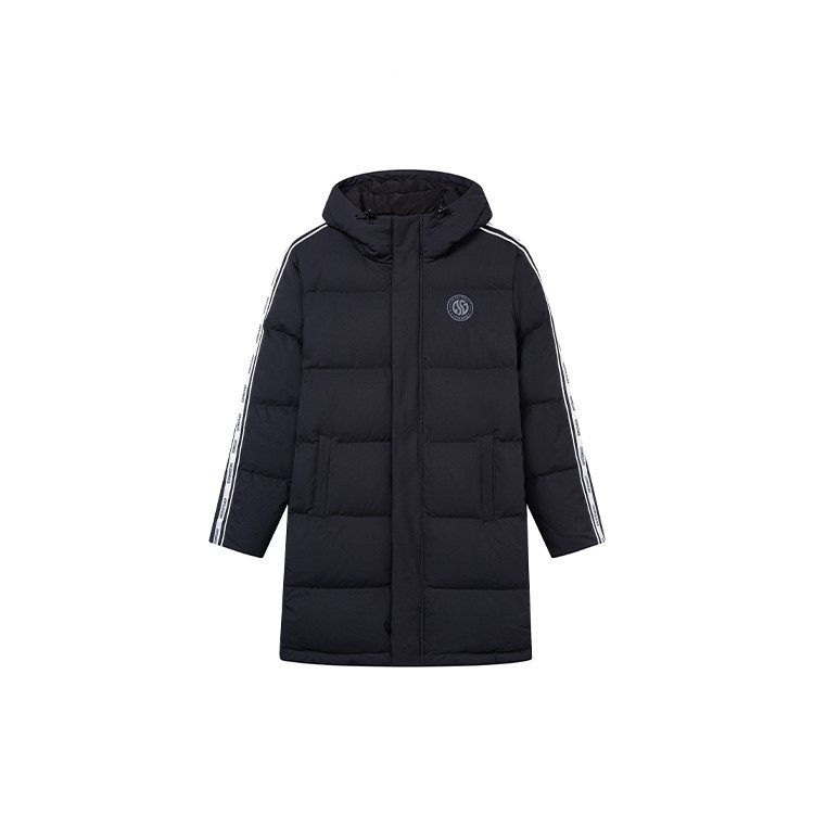 361°运动羽绒服男装2024冬款保暖羽绒外套中长款连帽鸭绒男上衣