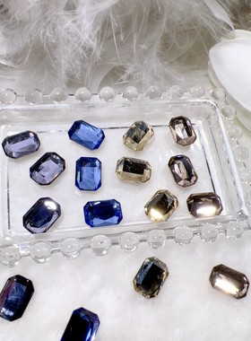 新款美甲大八角钻10x14mm平底异形装饰钻白色香槟色蓝色紫色咖色