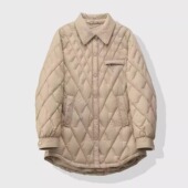 时尚 轻薄90白鸭绒羽绒服女中长款 领宽松韩版 衬衫 保暖外套 2025新款